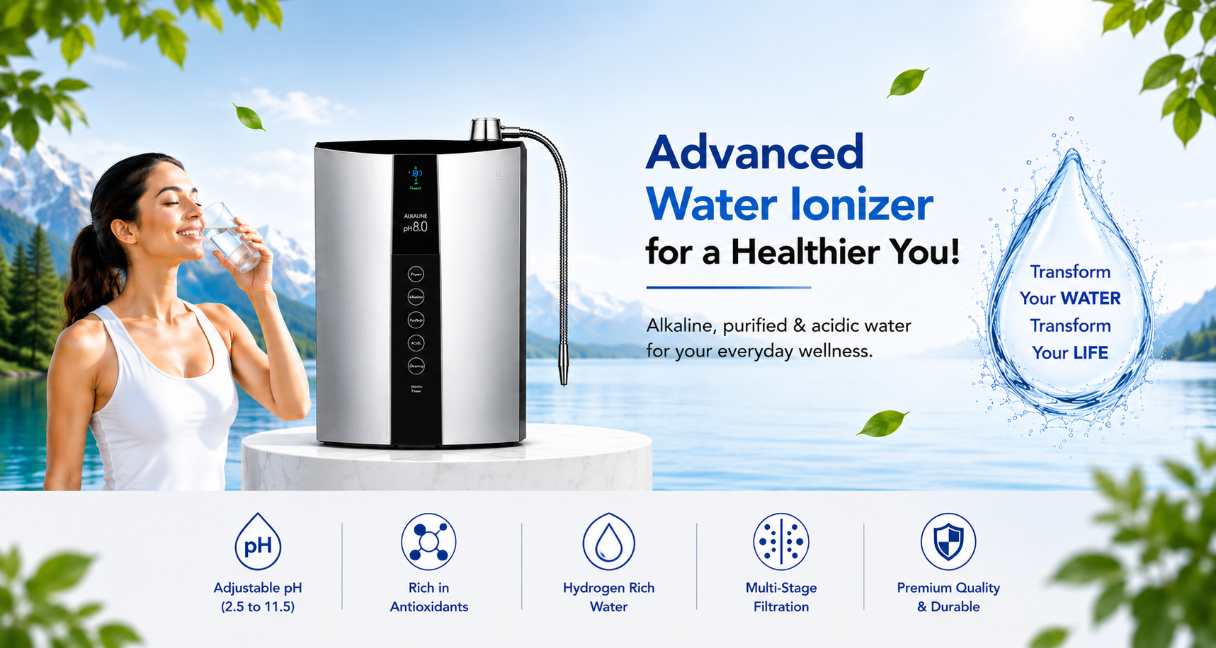 BFOUR EXIM Water Ionizer - Hydrogen Water Machine India